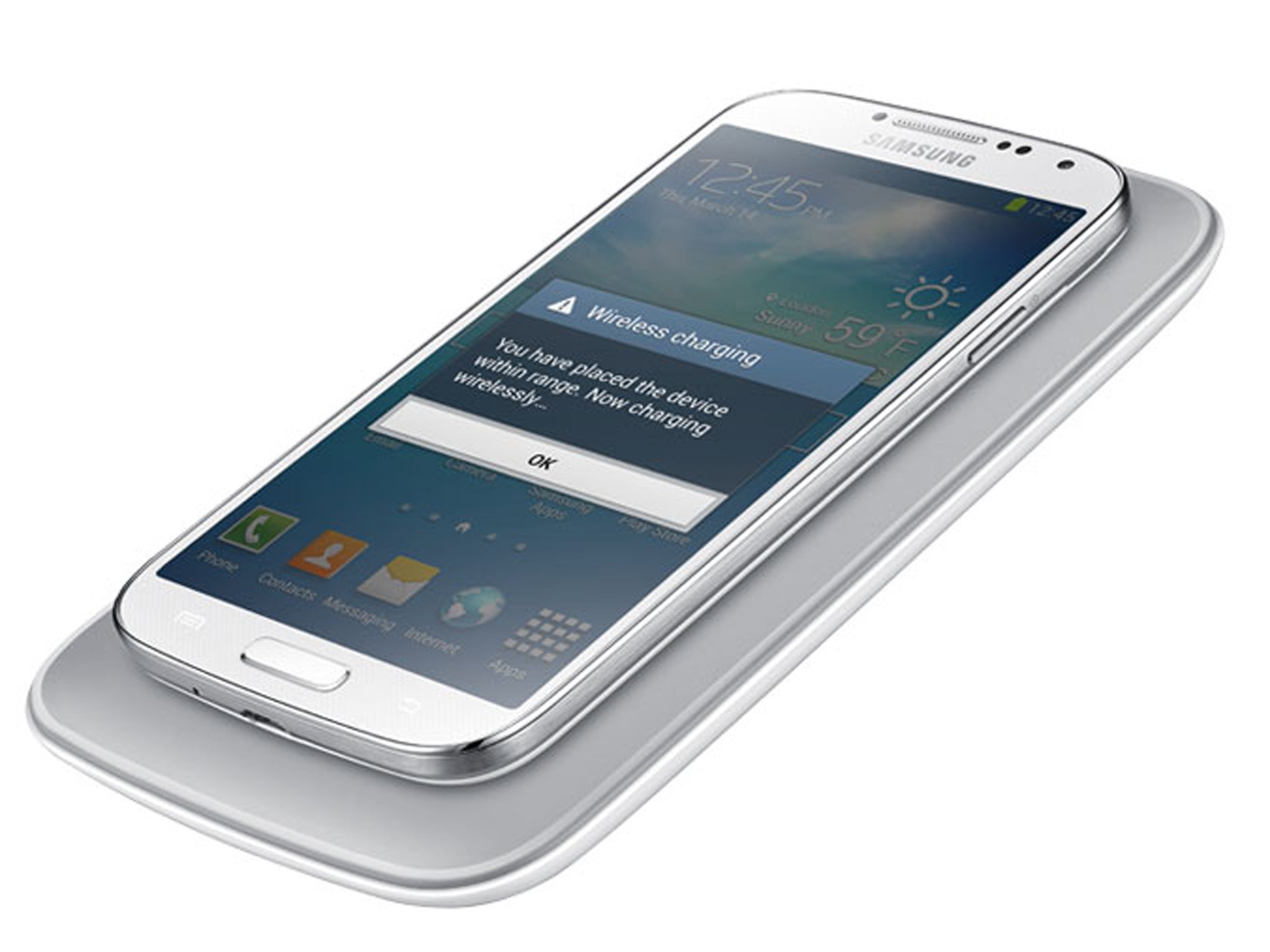 The Galaxy S5, which supports wireless charging but only with an additional accessory