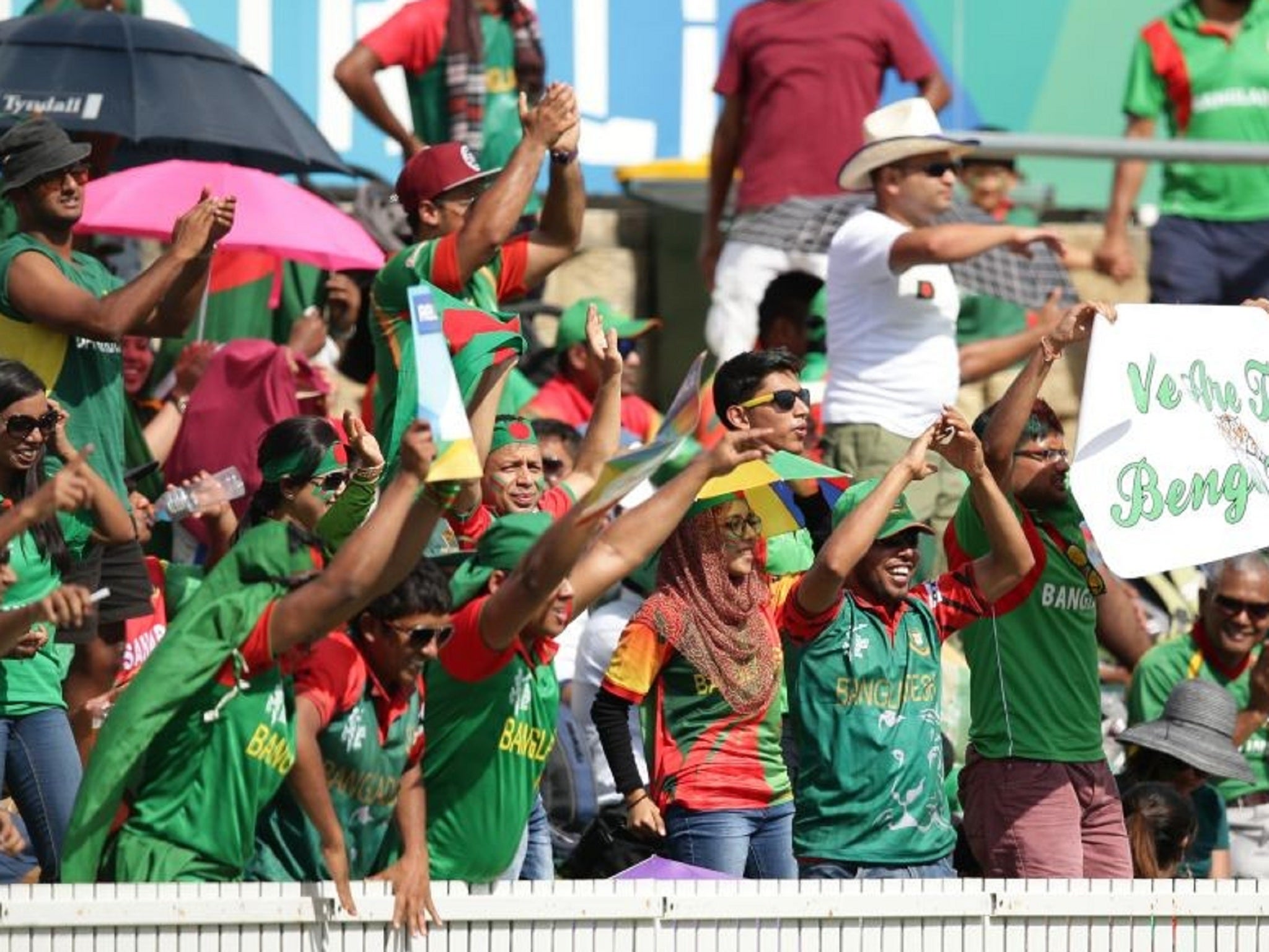 Supporters of team Bangladesh cheering them on in Canberra