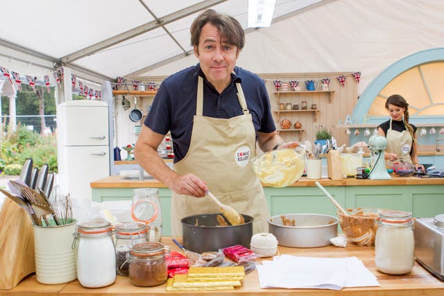 Jonathan Ross in the Bake Off tent