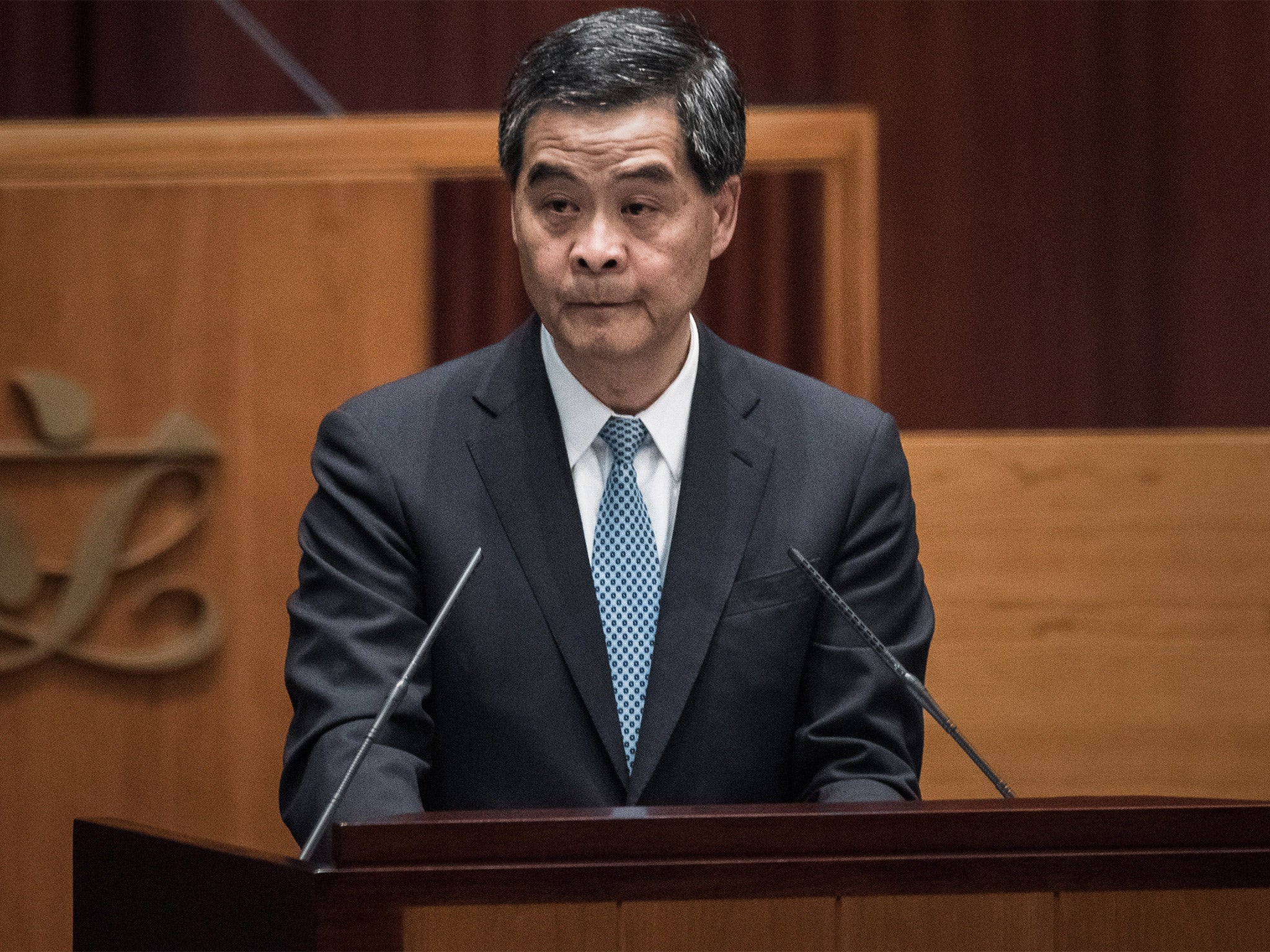 CY Leung: 'I hope that all people in Hong Kong will take inspiration from the sheep's character and pull together'