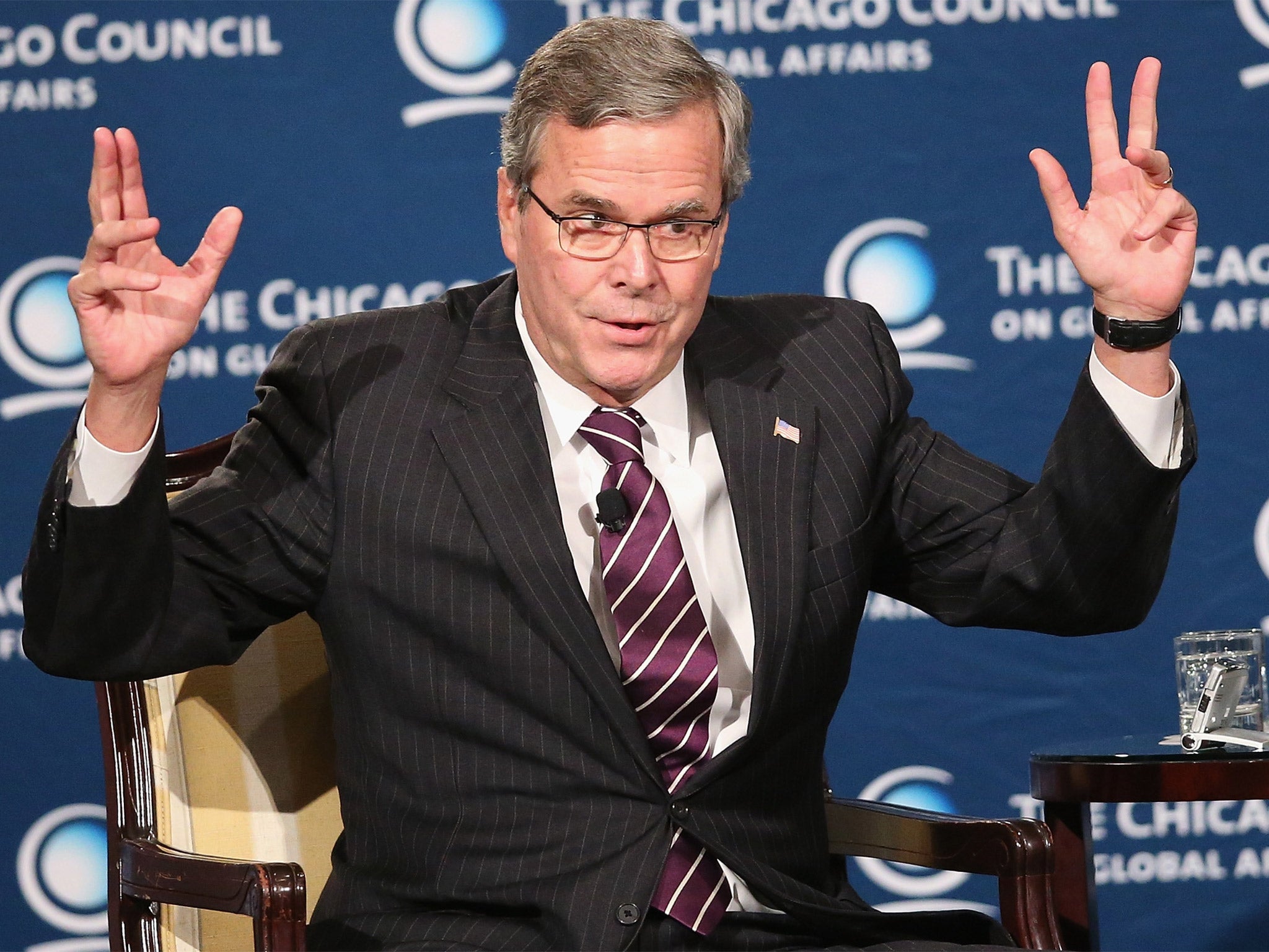 Jeb Bush has attacked the Obama administration for losing influence in world affairs
