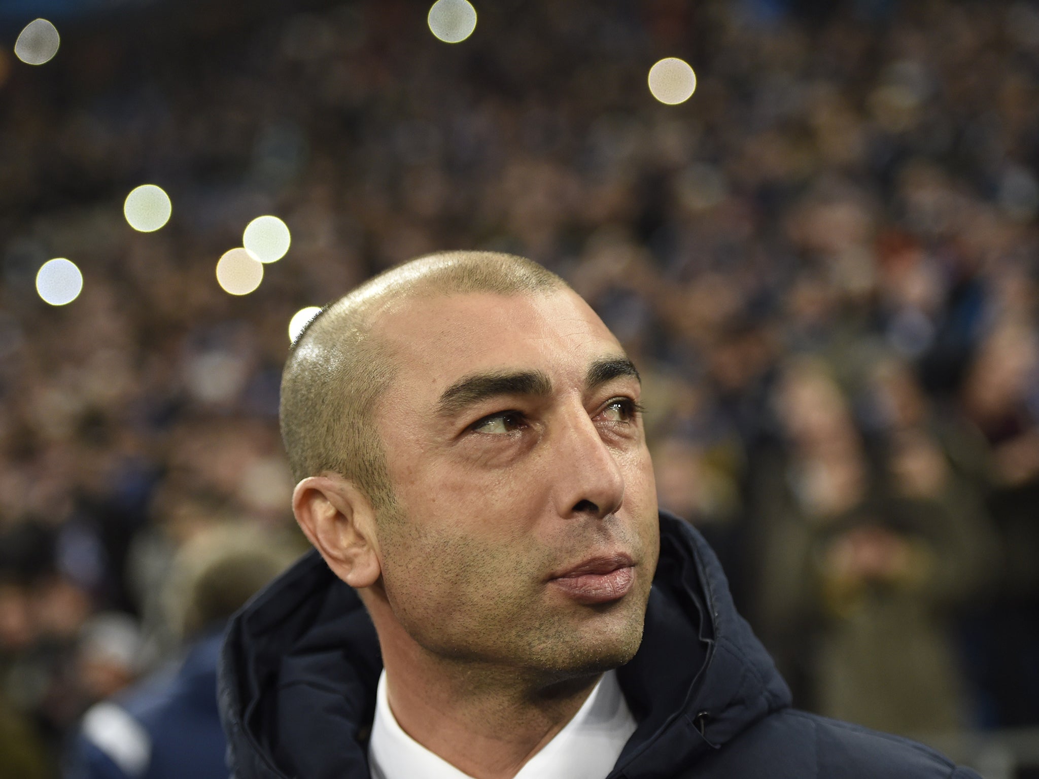 Schalke's Italian head coach Roberto Di Matteo looks on