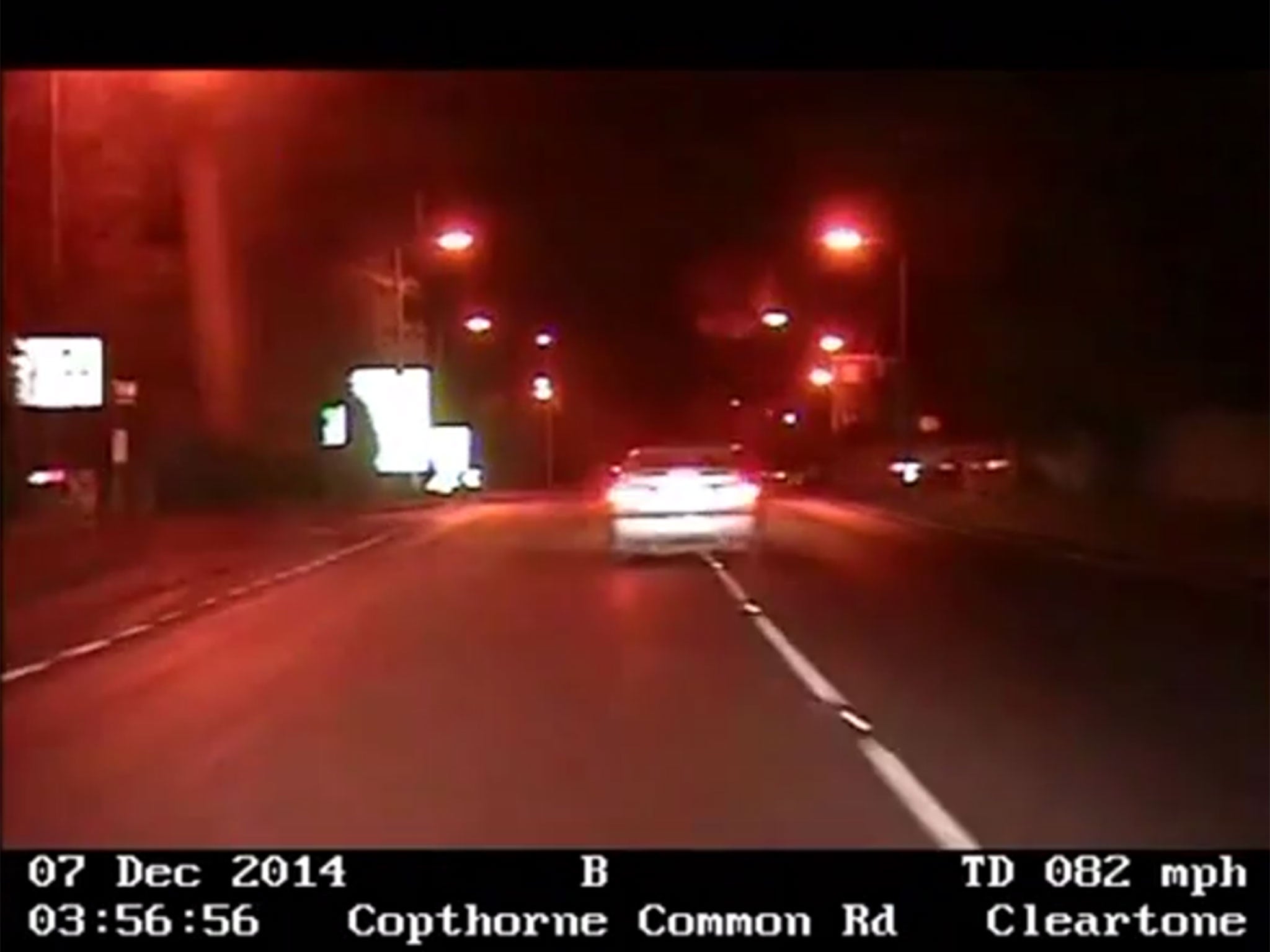 Dash cam footage shows Colin Pollard in a high-speed chase with police last year