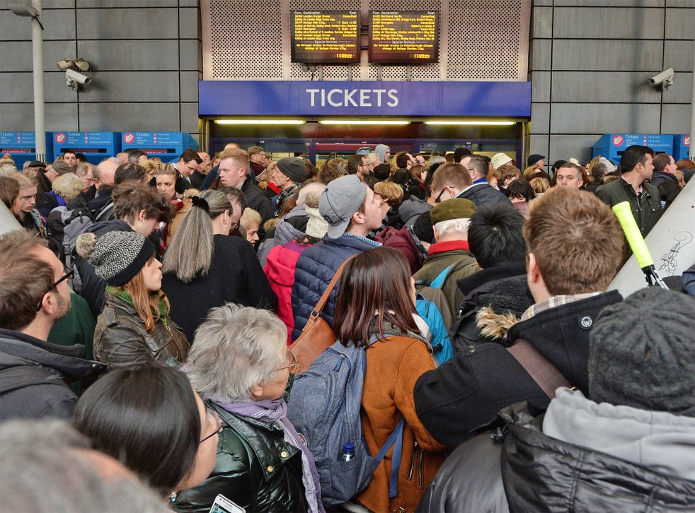 Travellers were forced to use an overcrowded Finsbury Park station, last December, after engineering works overran at Kings Cross, London