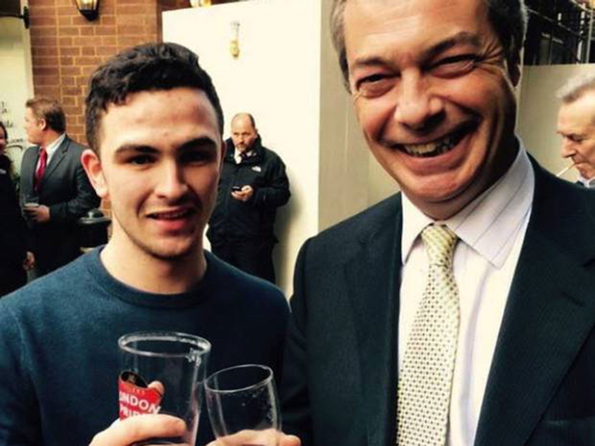 Josh Parsons with Ukip leader Nigel Farage