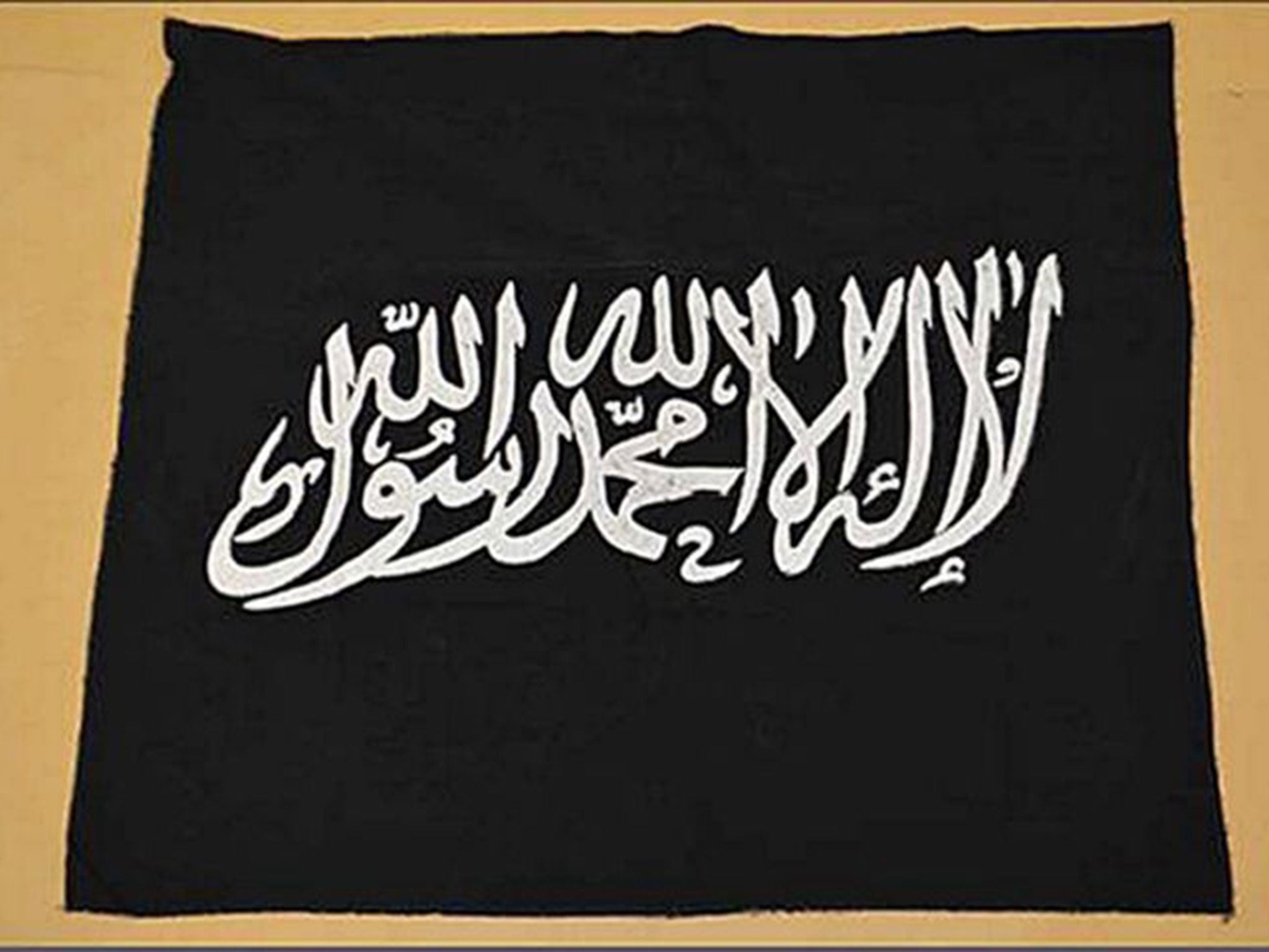 A Shahada flag which was shown in court during the trial of Brusthom Ziamani