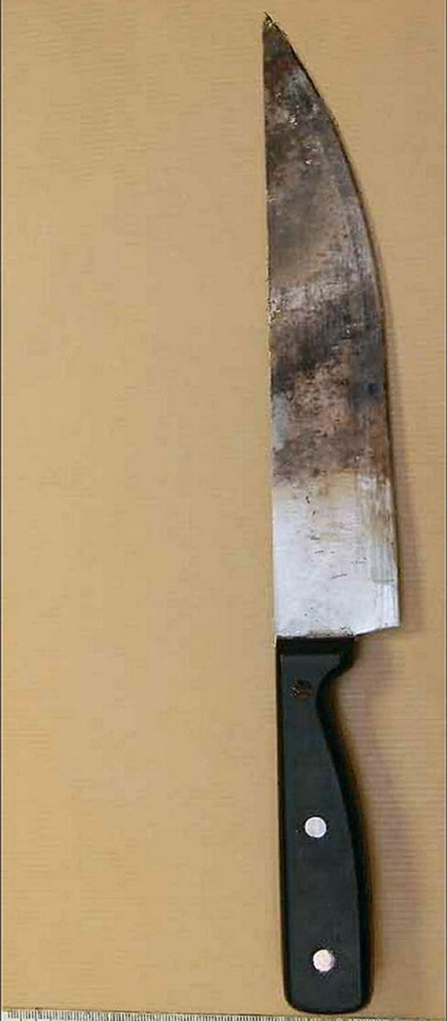 A knife which was shown in court during the trial of Brusthom Ziamani