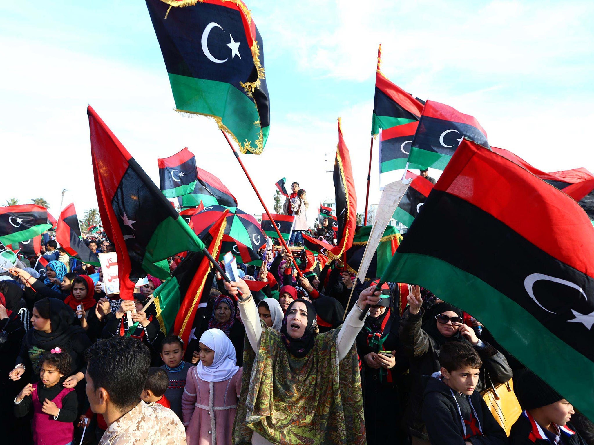 Libyans celebrate the upcoming fourth anniversary of their revolution this week. The West recognises that instability presents a new risk in the fight against Isis