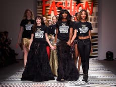 Naomi Campbell takes to the catwalk with Katie Price and Sarah