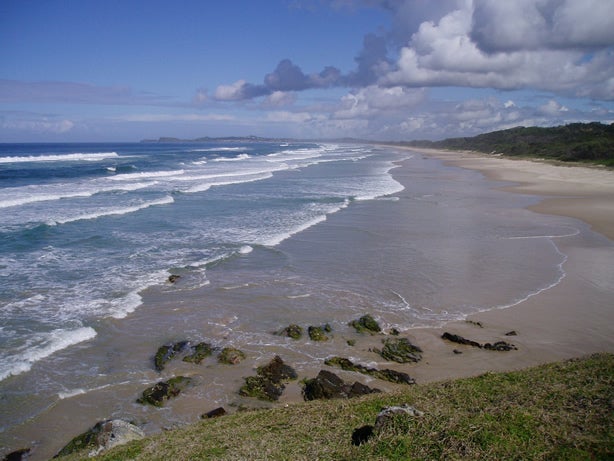 The beach at Lennox Head, in New South Wales