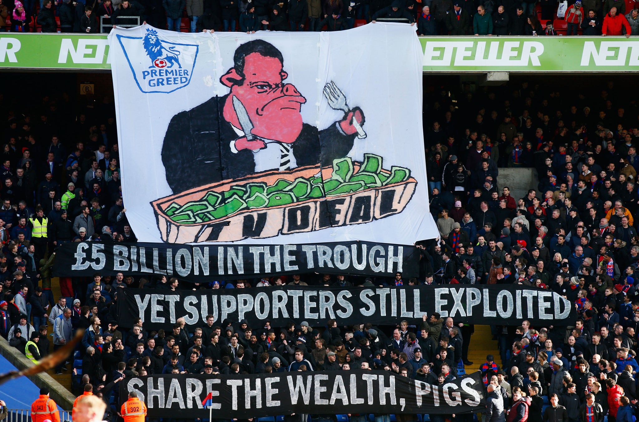 Palace fans unfurled a banner last week in protest