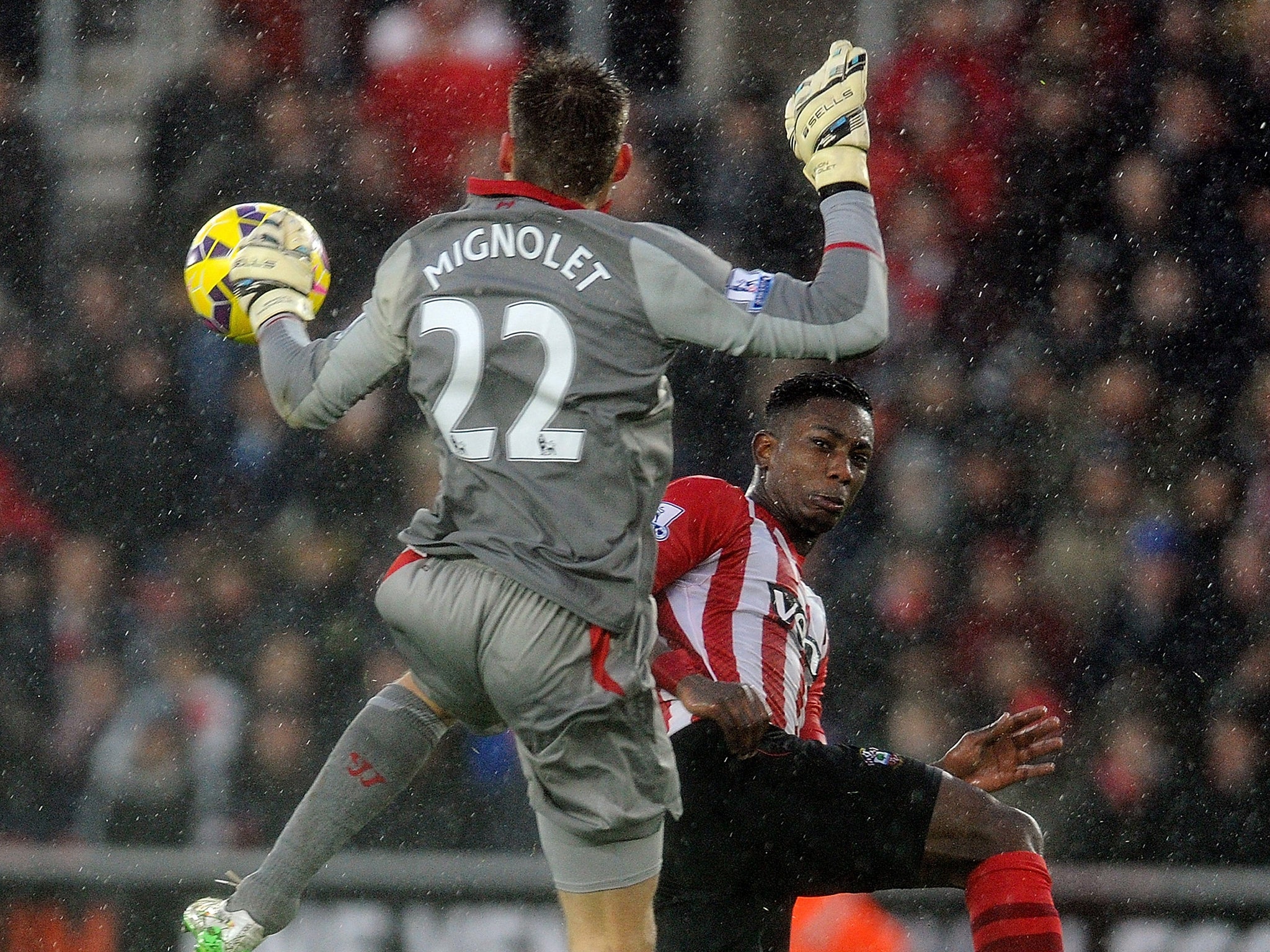 Simon Mignolet appeared to handle the ball just outside his area