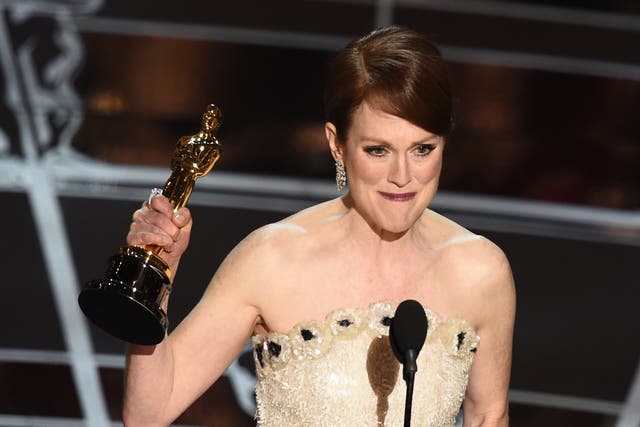 Julianne Moore wins Best Actress for her role in Still Alice at the Academy Awards