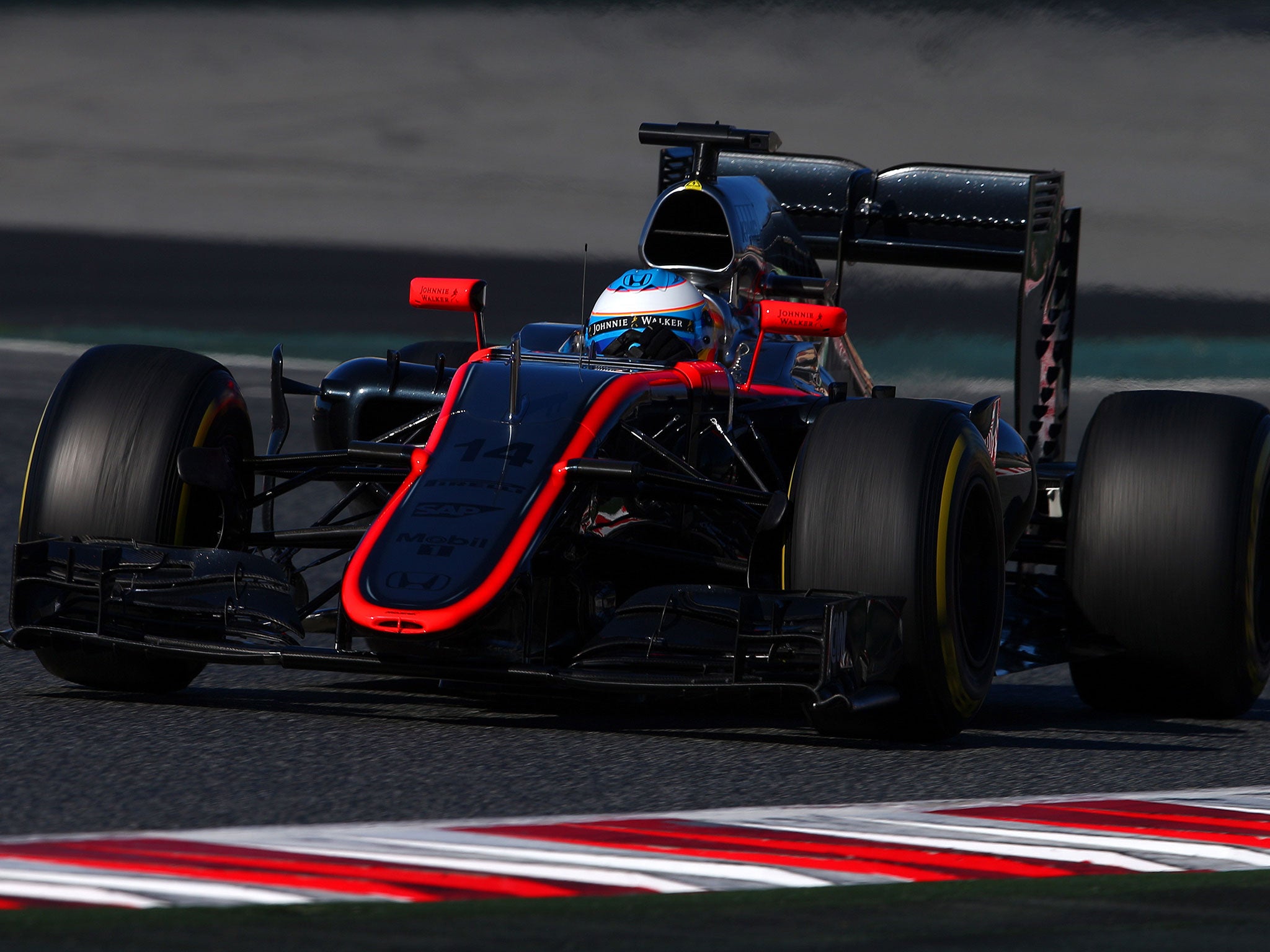 Fernando Alonso behind the wheel of his McLaren-Honda