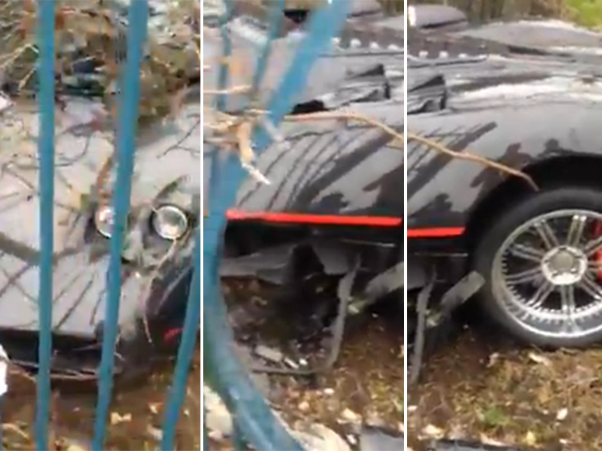 Images of the destruction caused to the £1million car