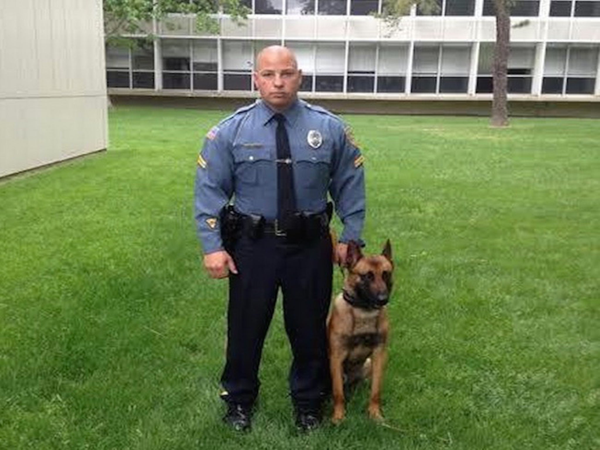 Judge with his handler Michael Franks