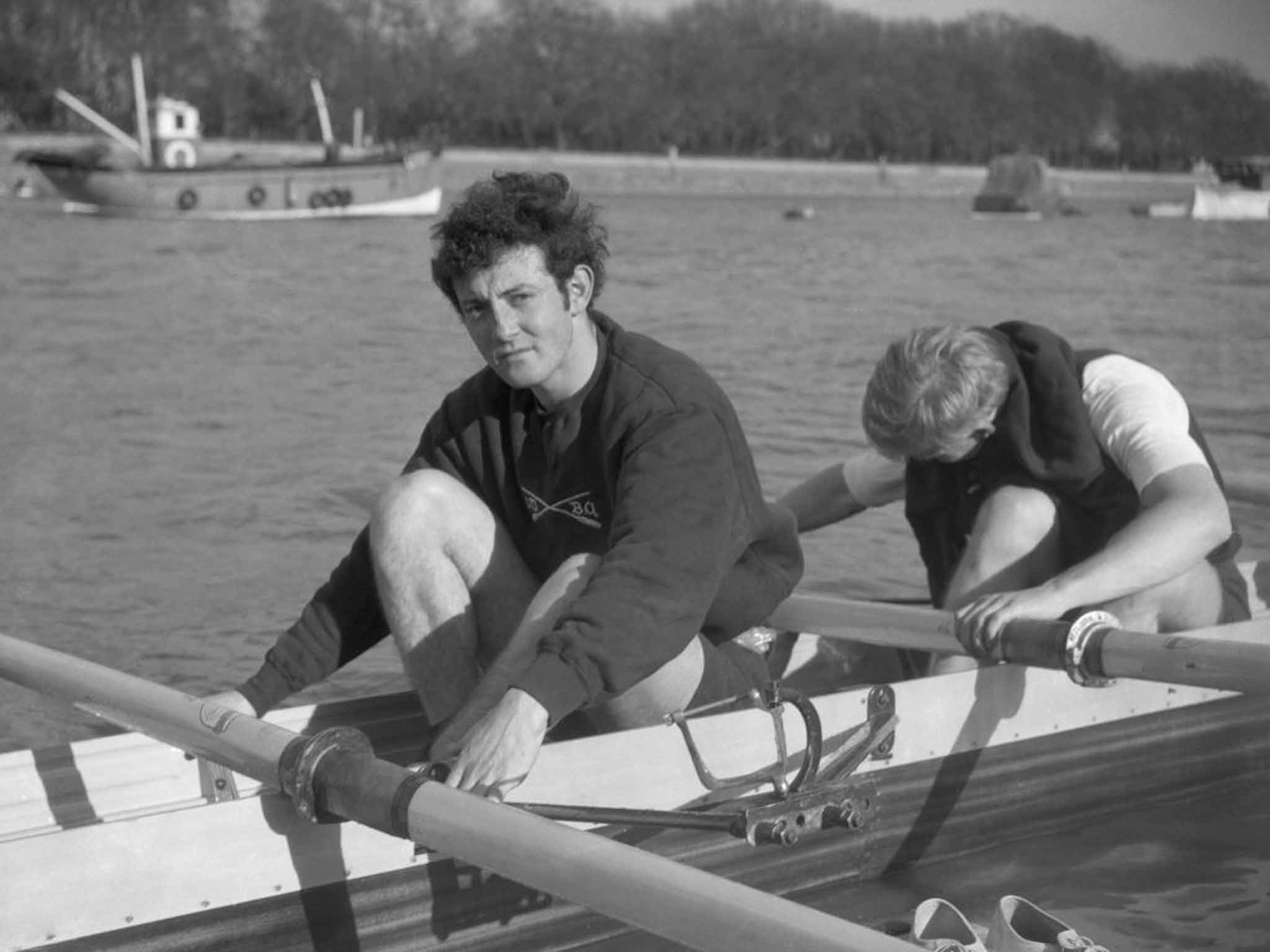 Topolski, left, in training for the 1967 Boat Race