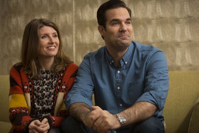 Rob Delaney with Catastrophe co-writer and co-star Sharon Horgan