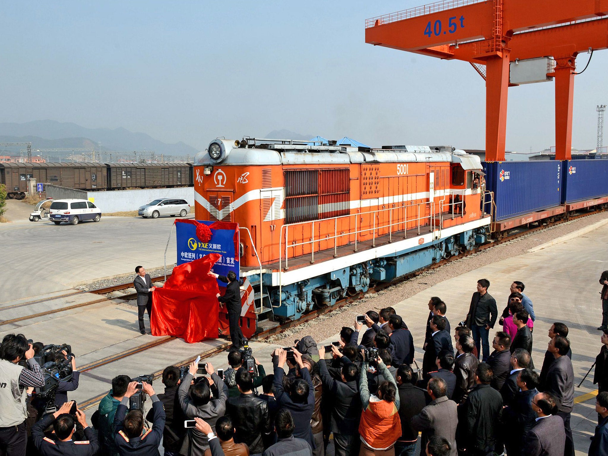 The China to Europe train was unveiled in Yiwu last November