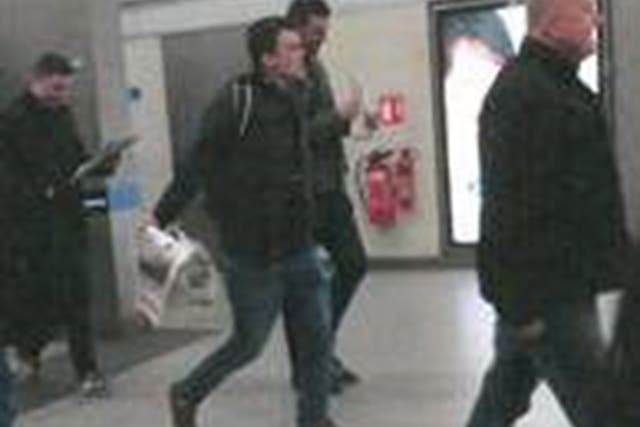 British Transport Police have released images of seven men they would like to speak to in connection with alleged racist chanting at St Pancras station