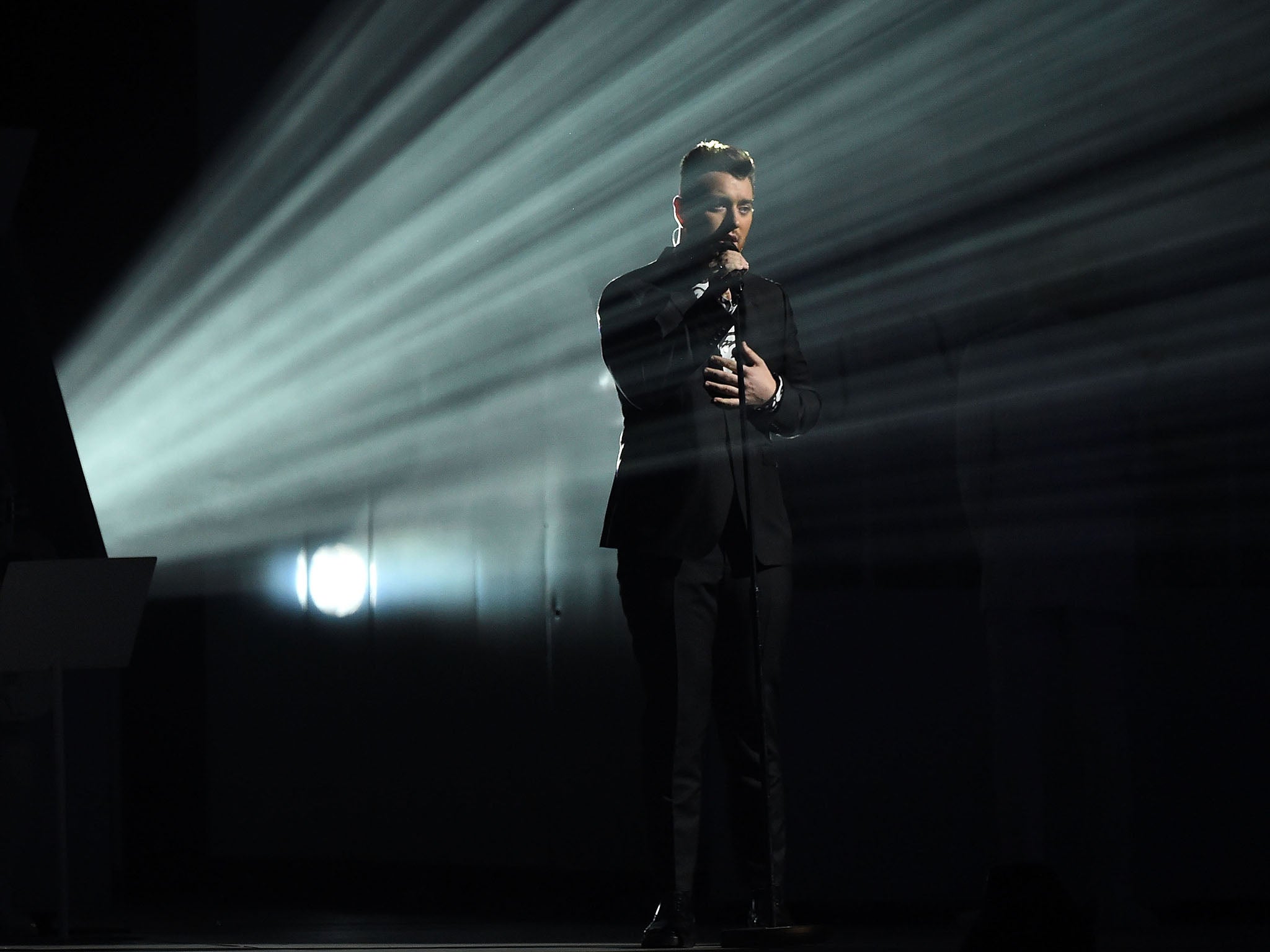 Sam Smith performs 'Lay Me Down' at the Brit Awards