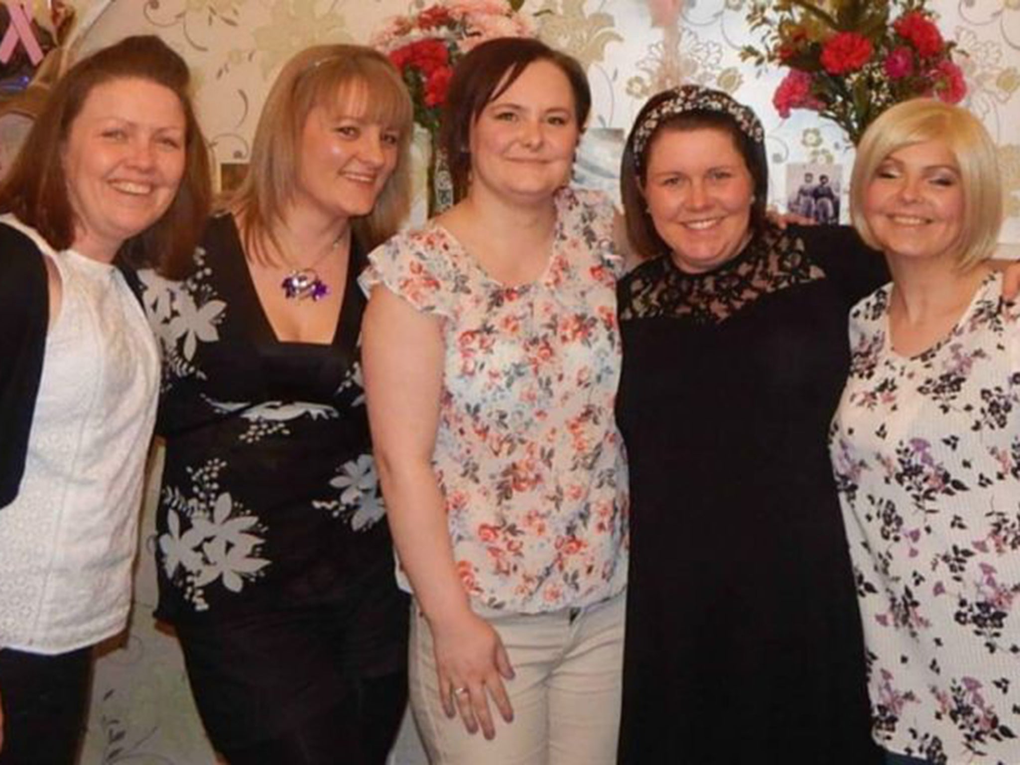 Amanda Stewart, Catherine Keeney, Yvonne McKenna, Suzanne McCormack and Laura McGuinness, cousins and mastectomy patients