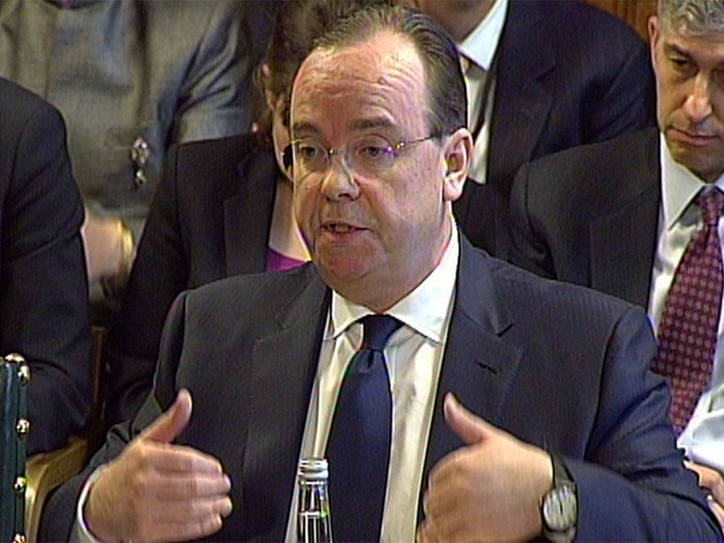 HSBC chief executive Stuart Gulliver answers questions from members of the Treasury Select Committee