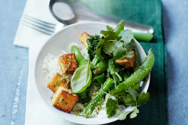 Full of flavour: Fried tofu green curry