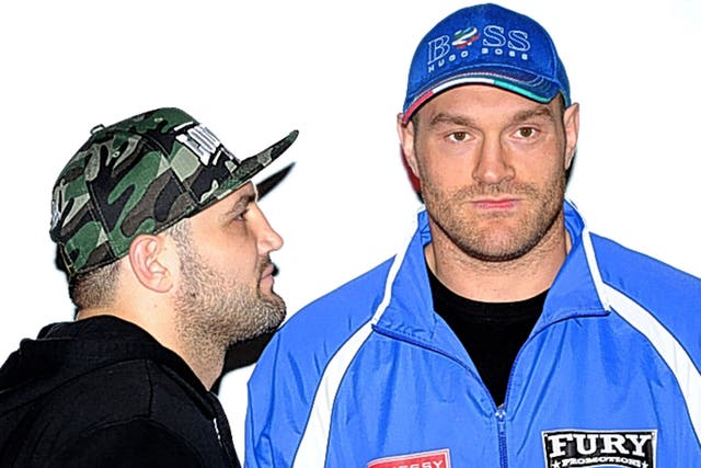 Christian Hammer (left) and Tyson Fury at Thursday’s pre-fight press conference
