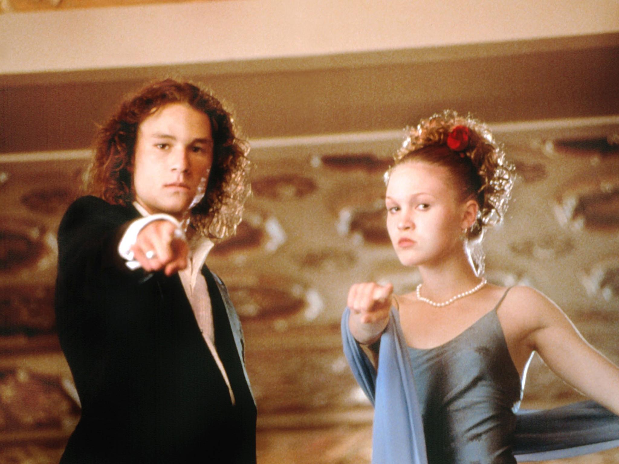 Julia Stiles with Heath Ledger in 10 Things I Hate About You (Rex Features)