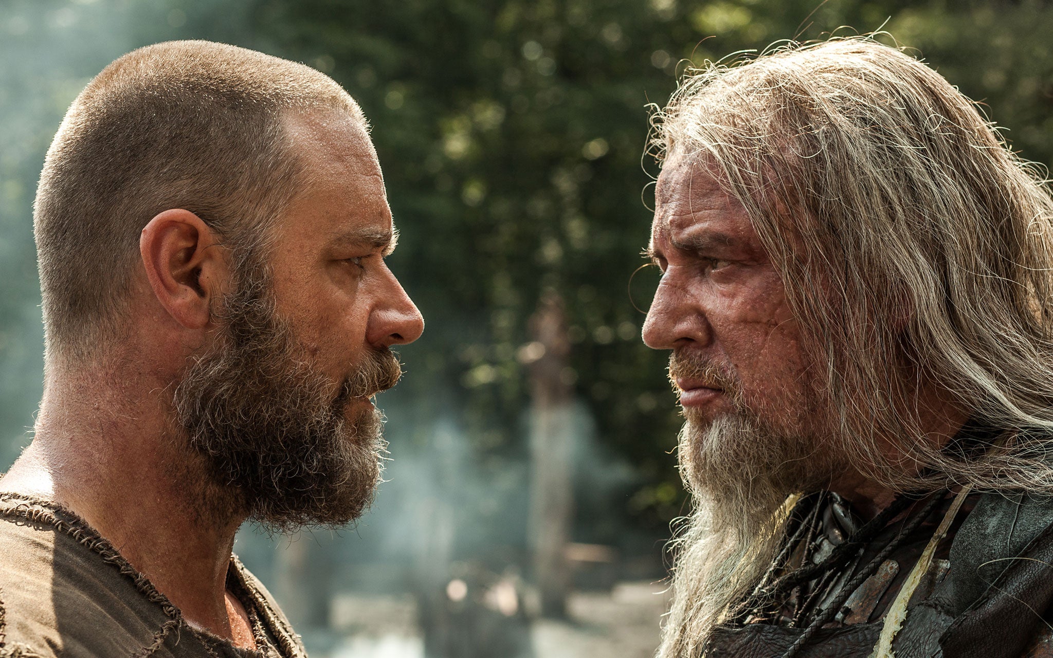 Biblical epic: Winstone with Russell Crowe in Noah