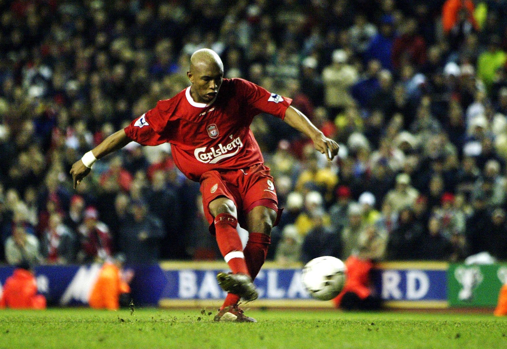 Diouf in his time at Liverpool