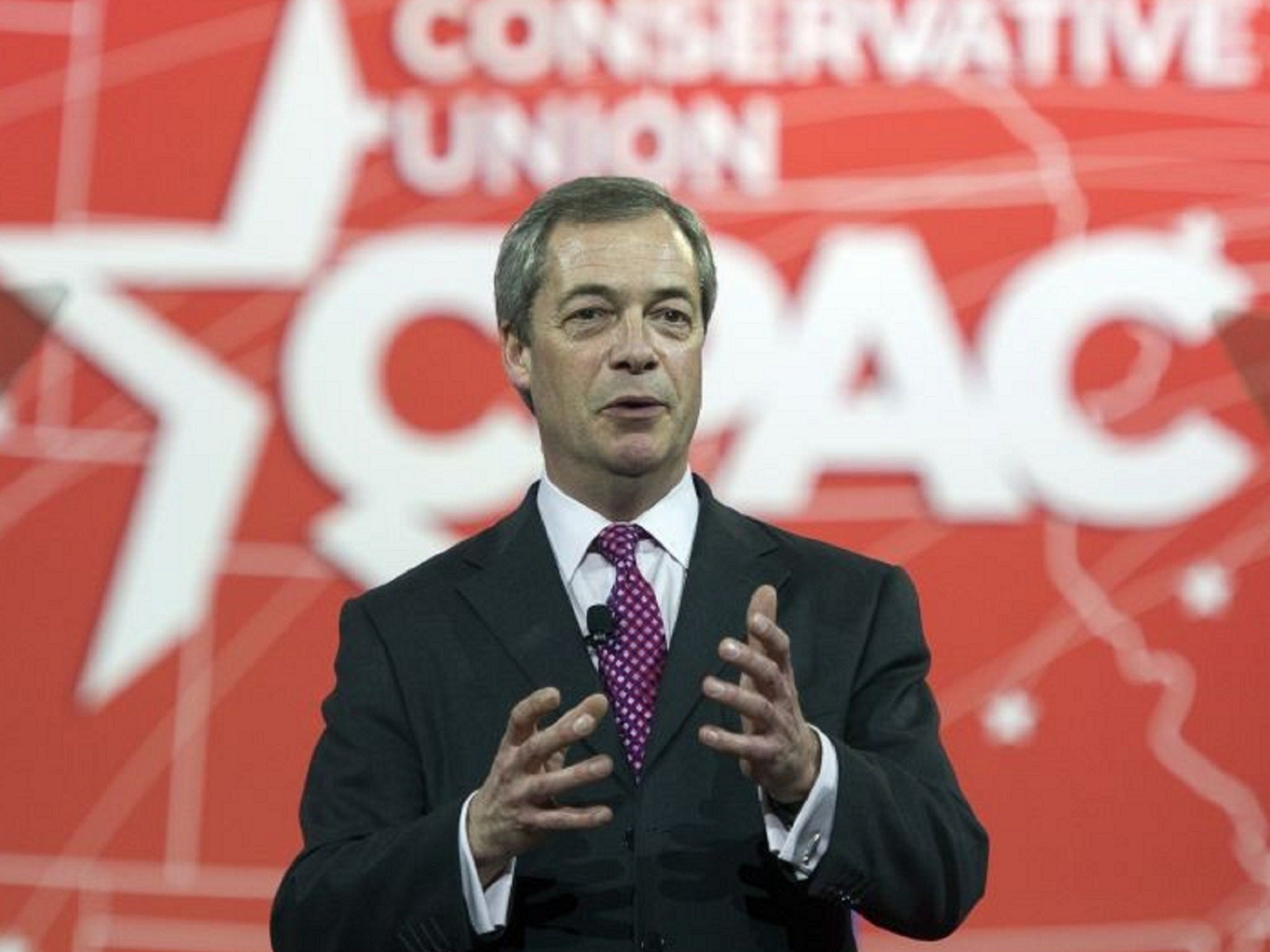 Nigel Farage at the Conservative Political Action Conference last night