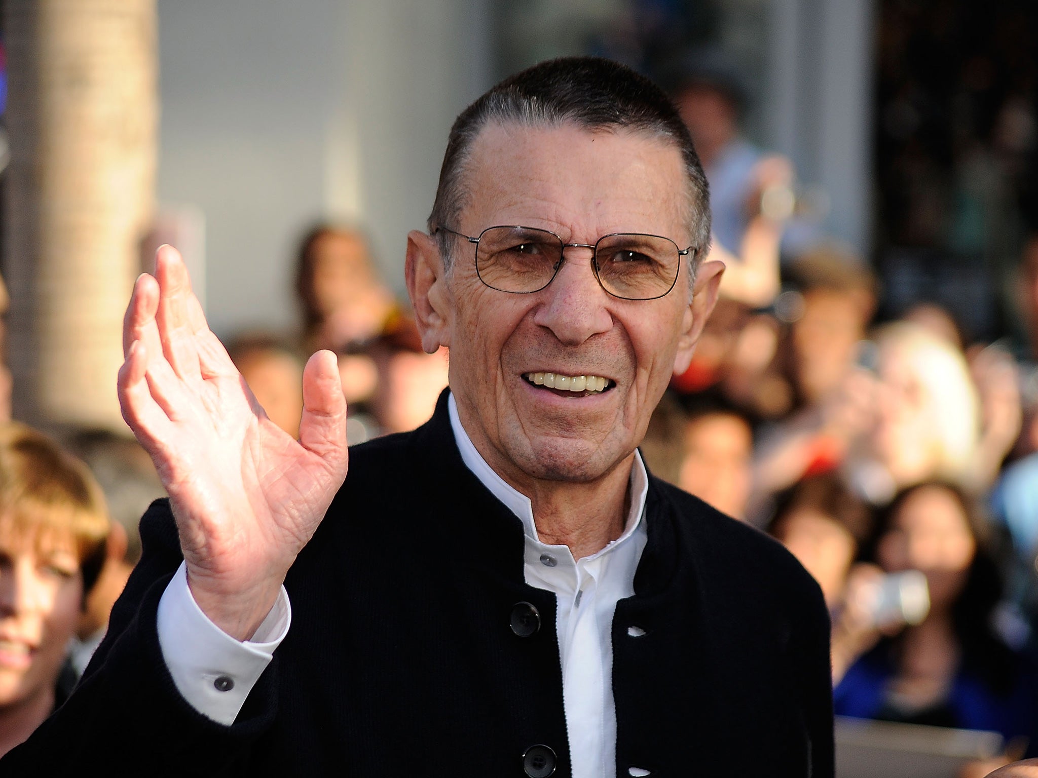 Nimoy arrives at the Premiere Of 'Star Trek' at the Chinese Theatre, Hollywood, in 2009.