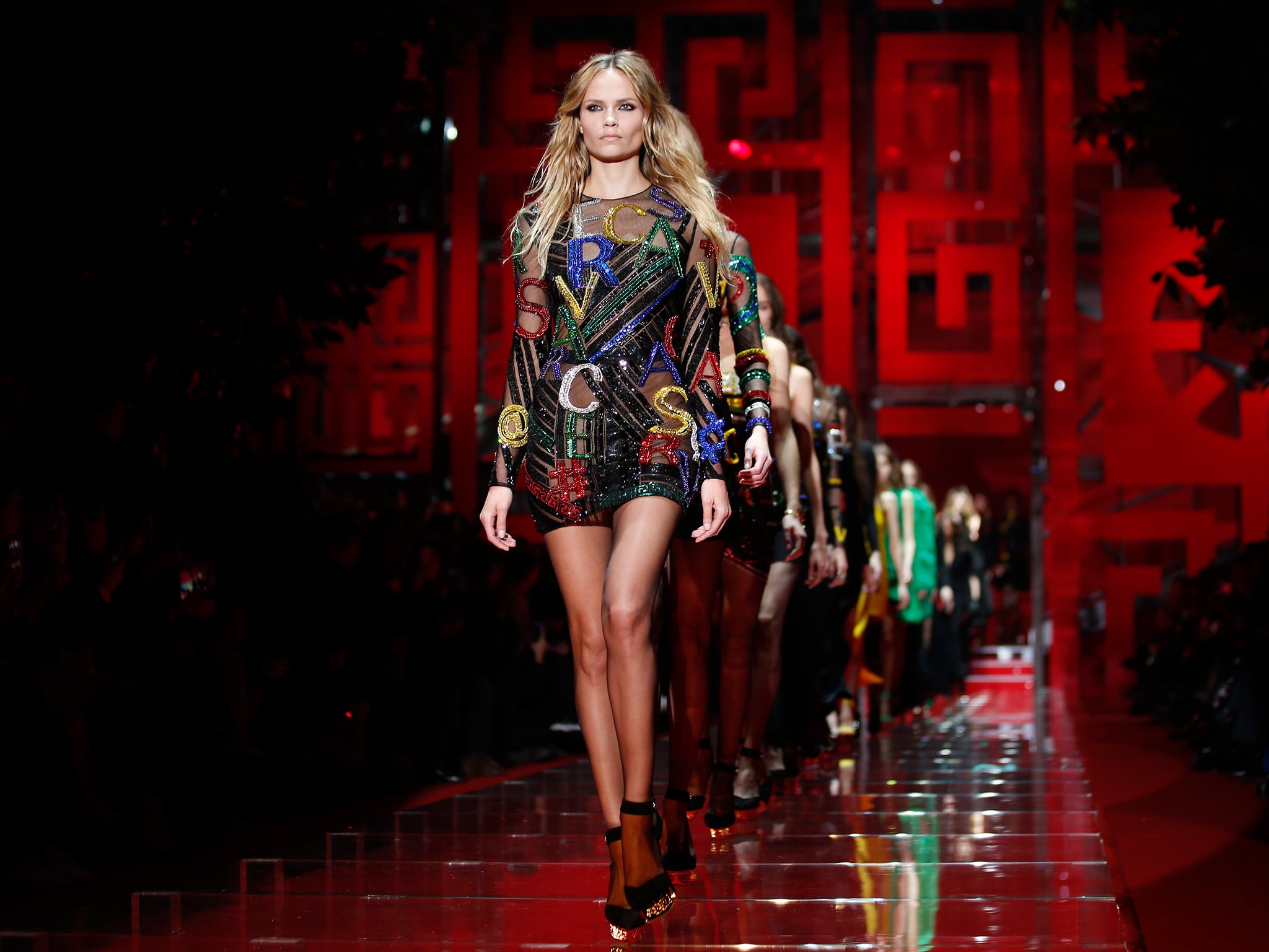 Milan Fashion Week: Versace review - Donatella's vision of what women wear  at the computer, The Independent