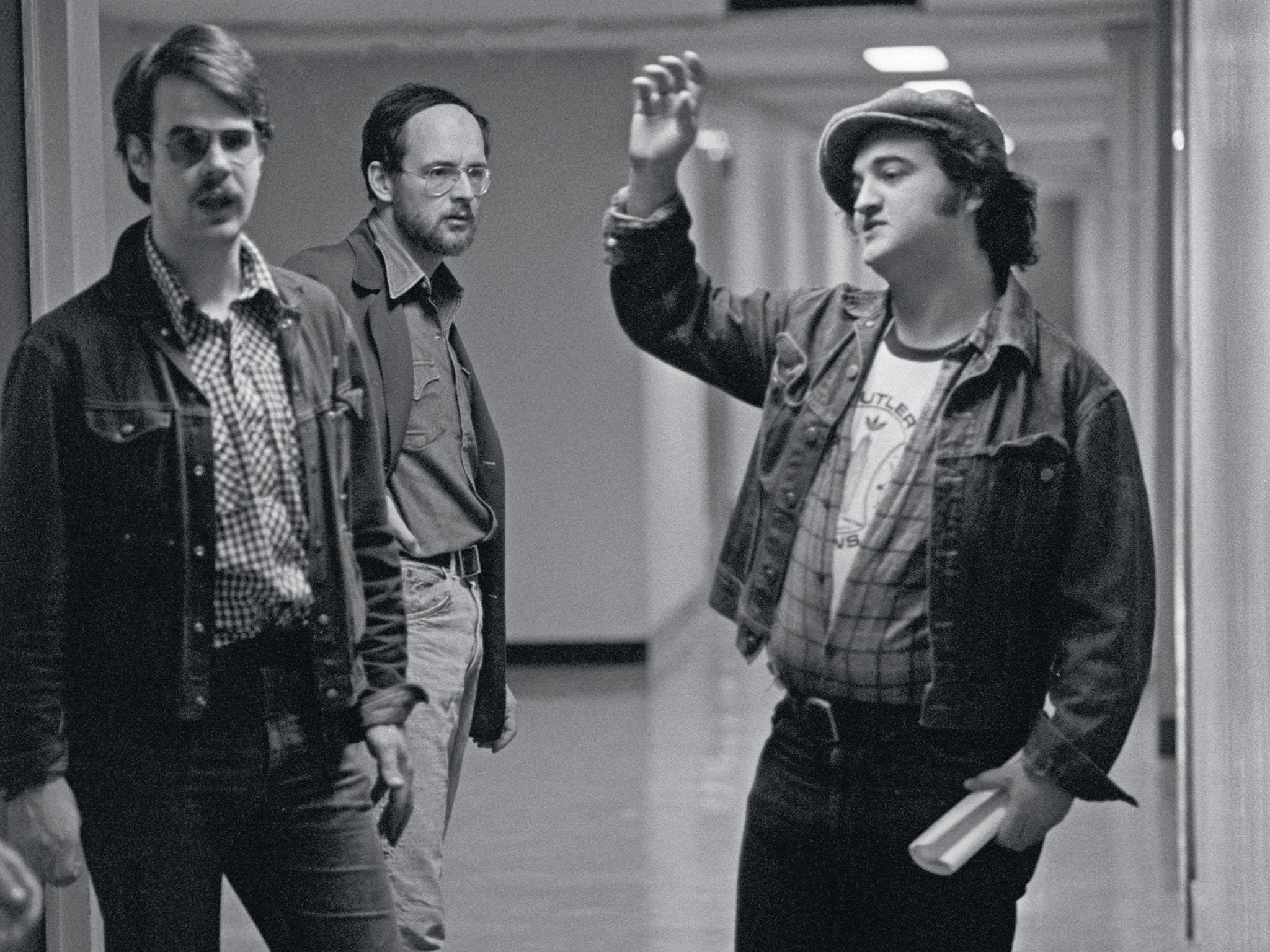 Dan Aykroyd, Michael O’Donoghue, and John Belushi during the early years of Saturday Night Live