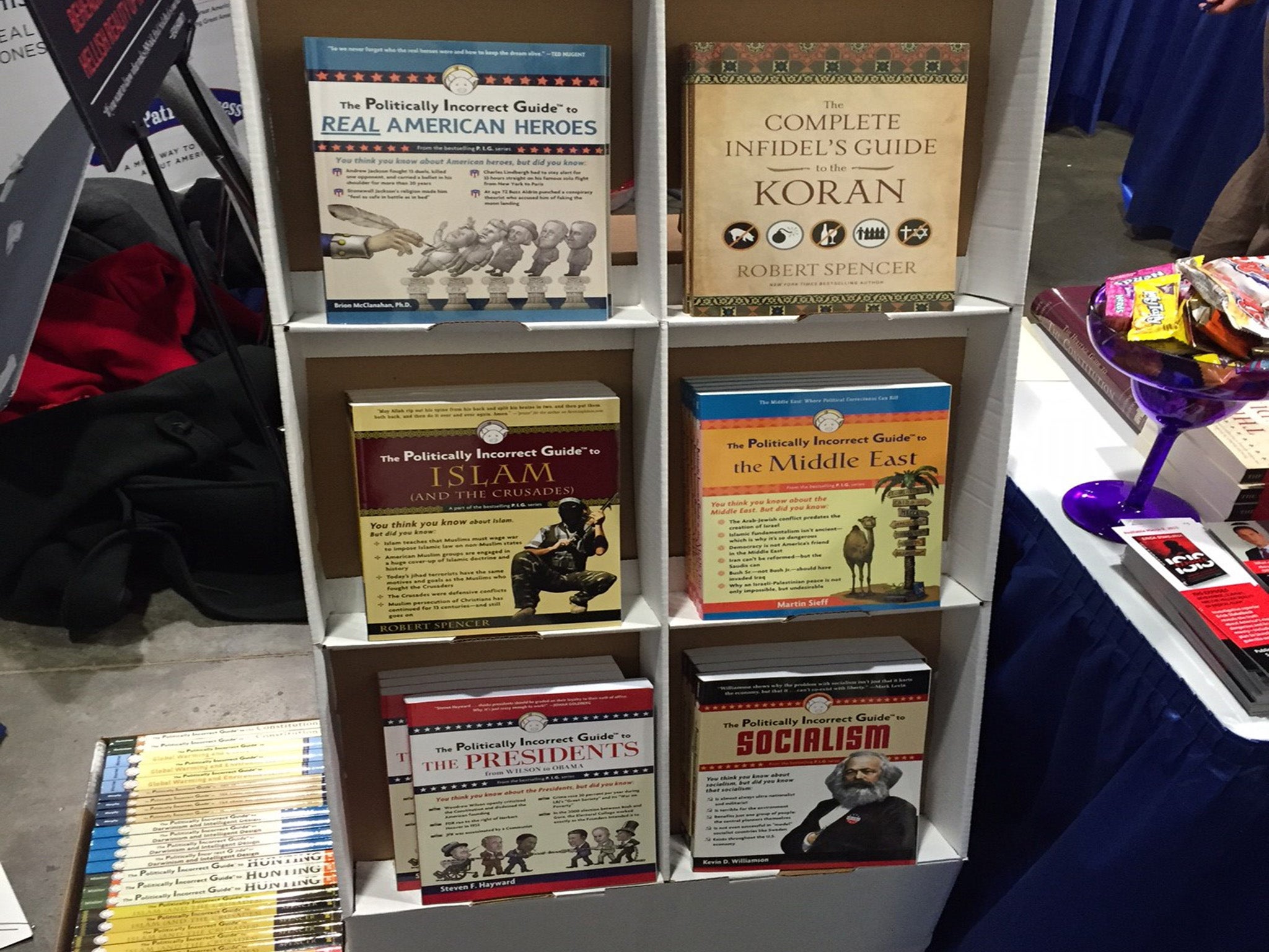 A selection of some of the literature available for purchase at CPAC 2015. Notice the titles.