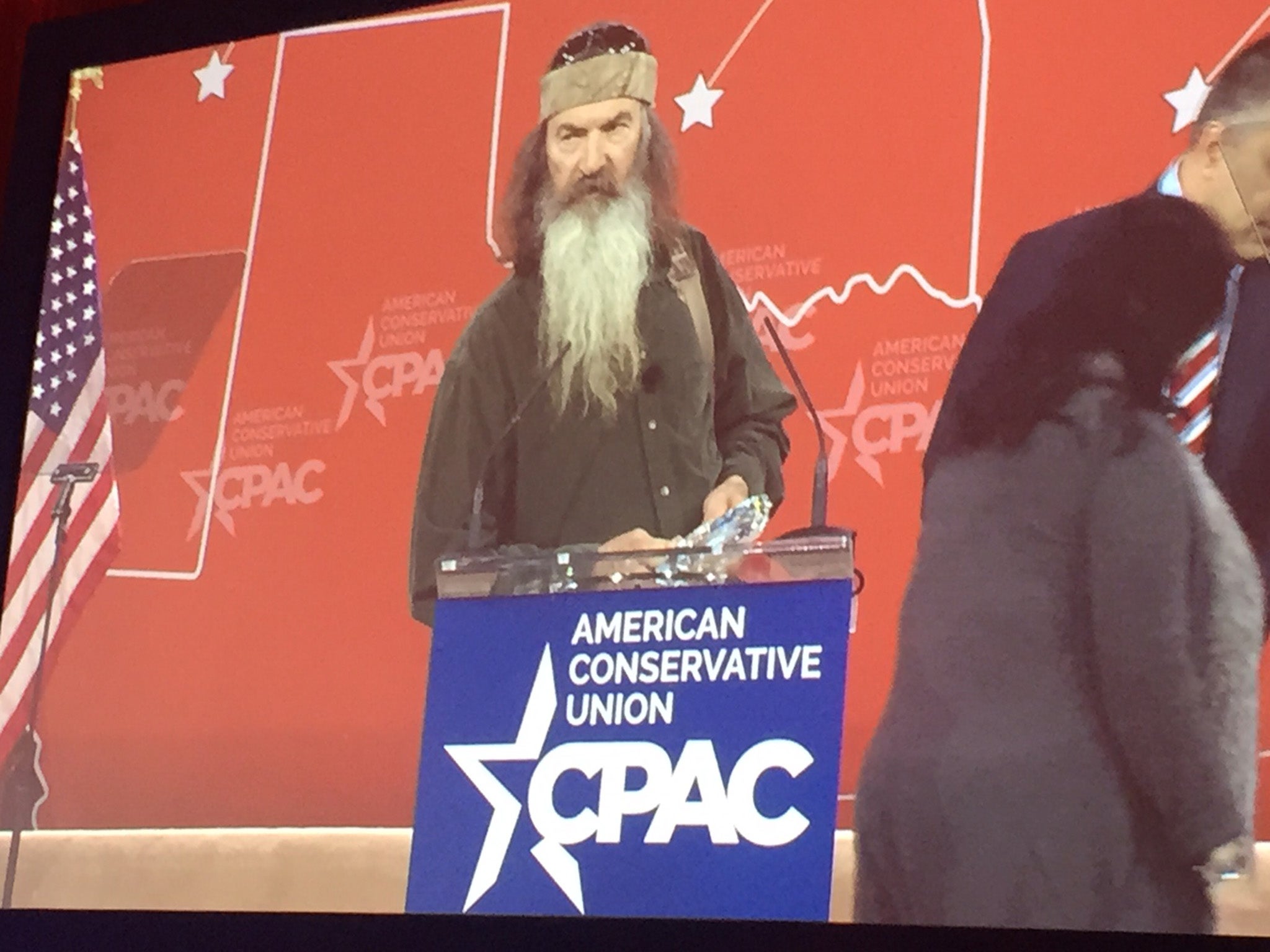 Phil Robertson, from popular television show Duck Dynasty, took the stage on Friday afternoon.