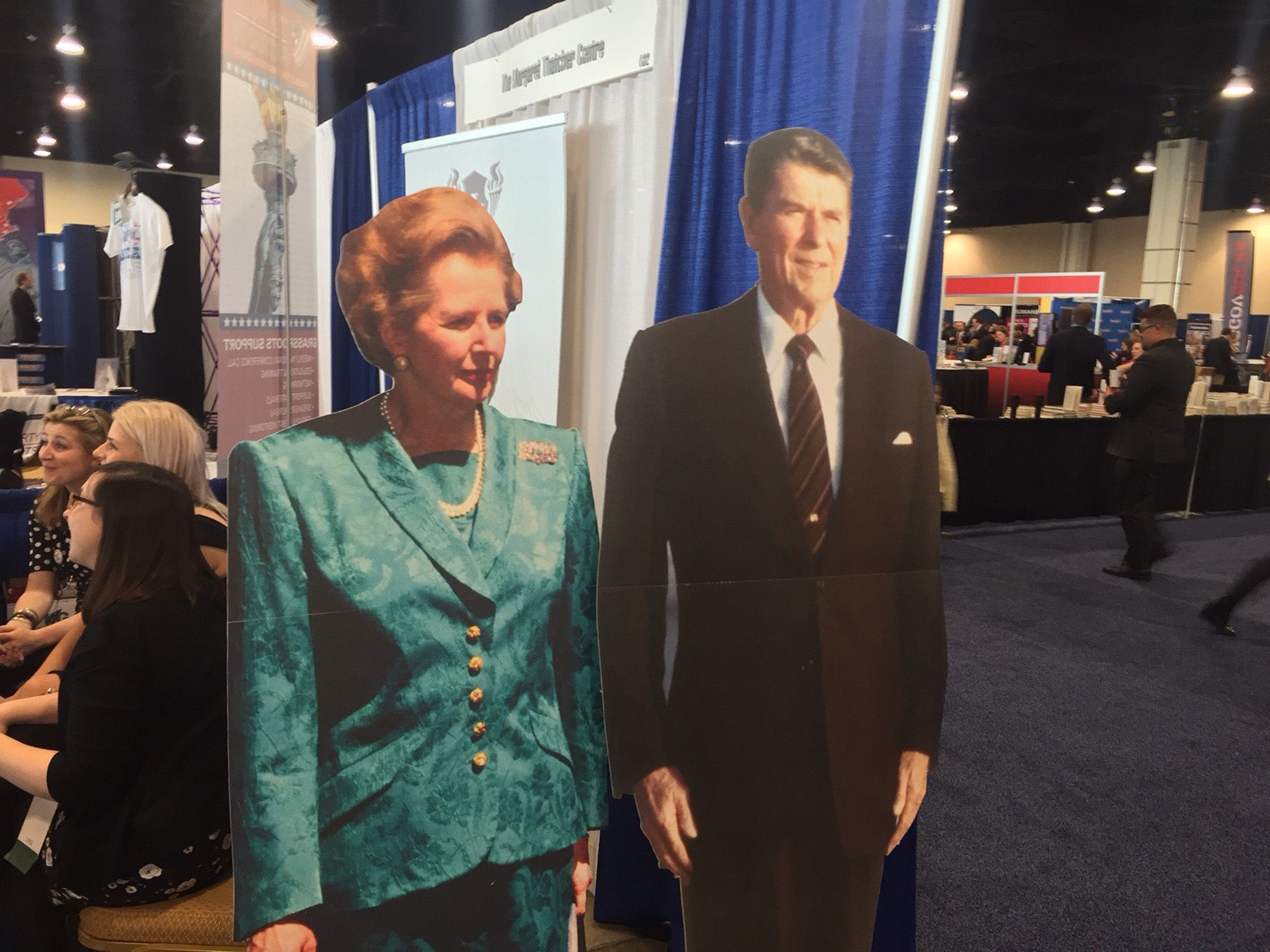 Of course no conservative conference is complete without former President Ronald Reagan, here joined by none other than "Iron Lady" Margaret Thatcher.