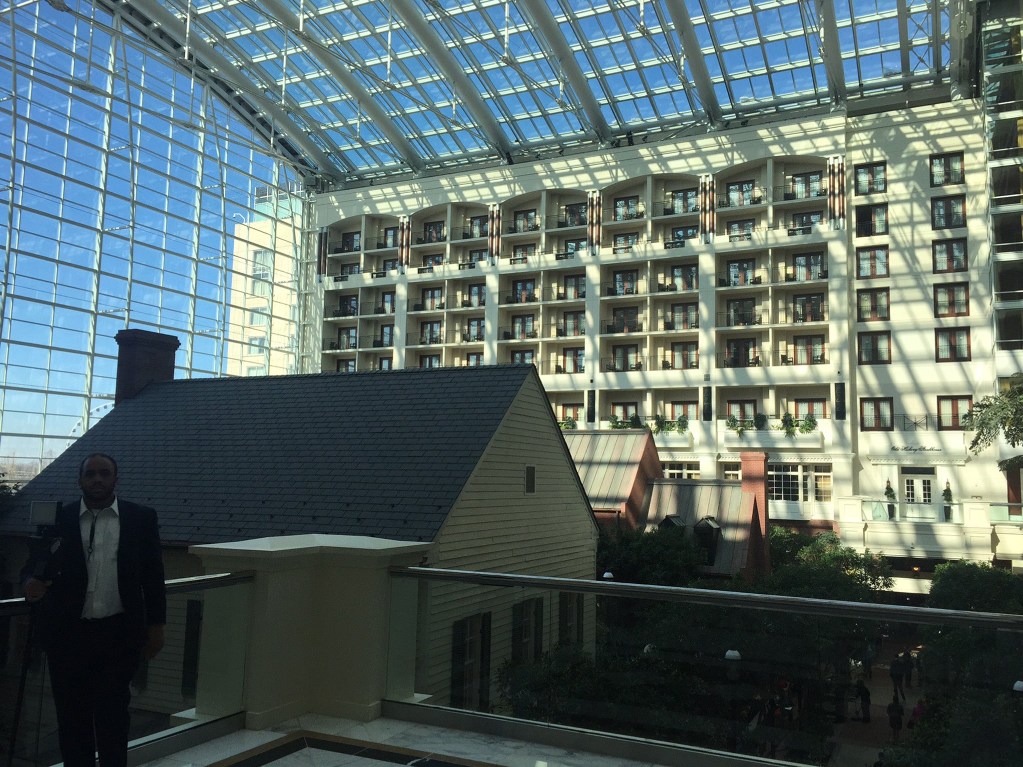 The interior of the hotel and convention centre. The massive complex had numerous restaurants, bars, salons and conference space.