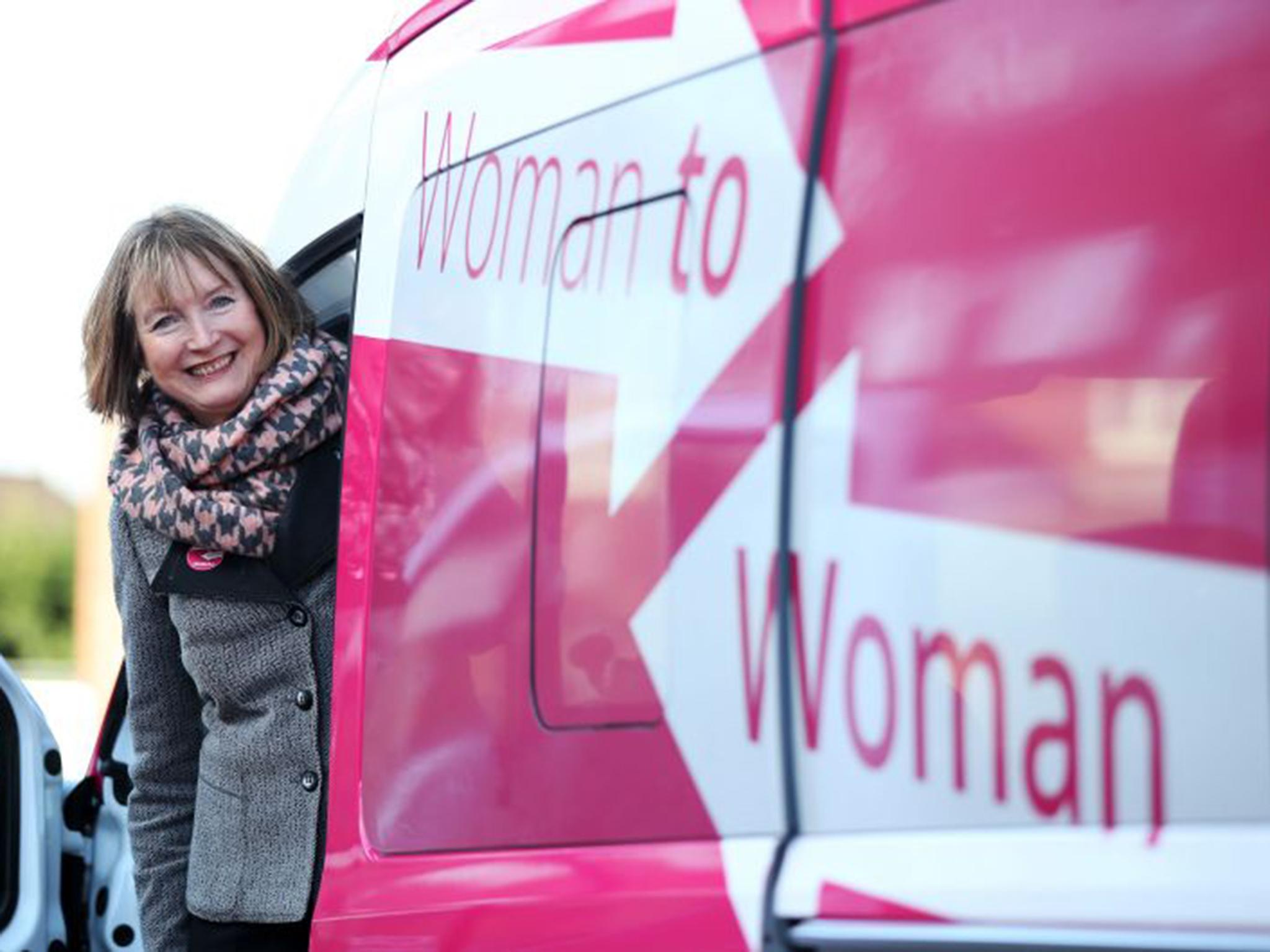 In the pink: Harriet Harman’s campaign bus certainly made headlines
