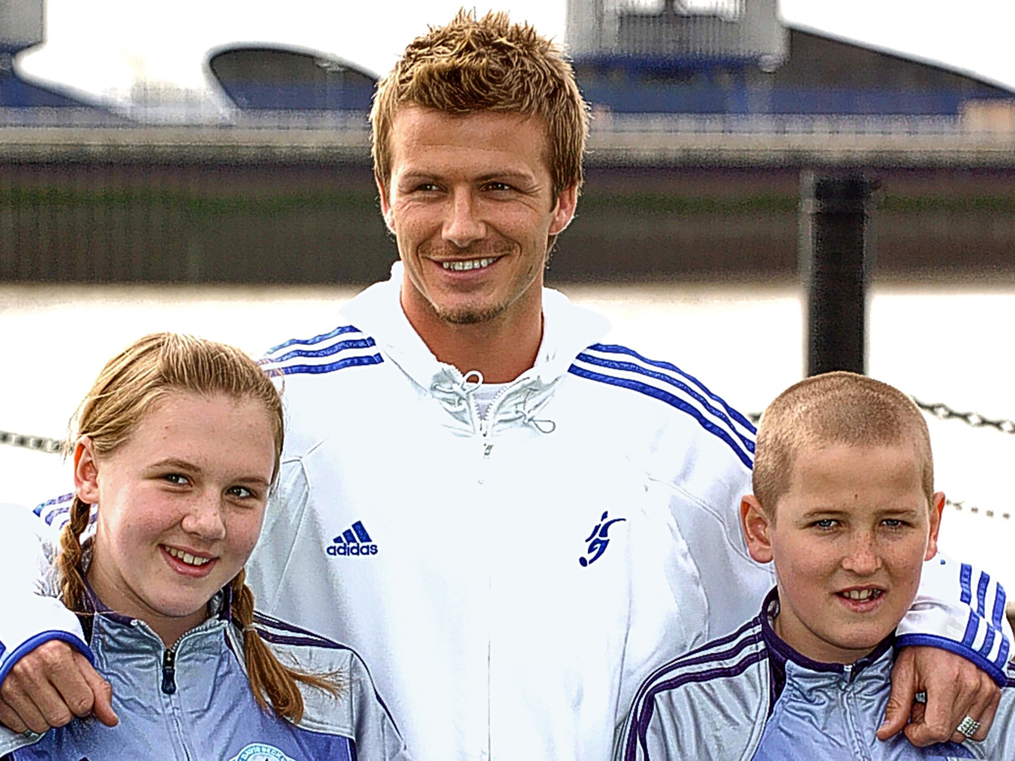 Harry Kane (right) meeting David BEckham as a youngster