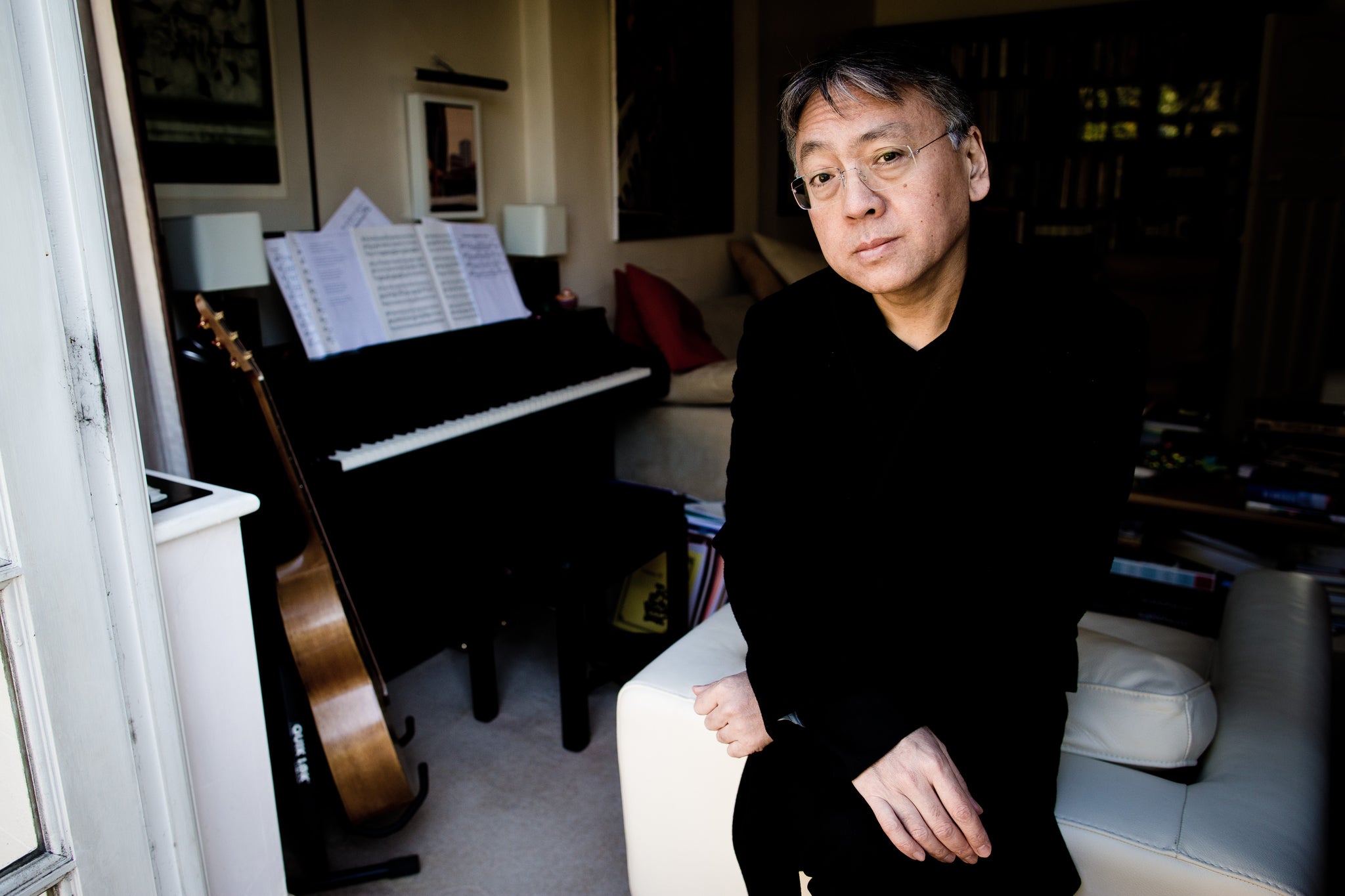 Kazuo Ishiguro, one of the most celebrated contemporary fiction authors in the English-speaking world, having received four Man Booker Prize nominations, and winning the 1989 award for his novel The Remains of the Day. Photographed at his home in North London