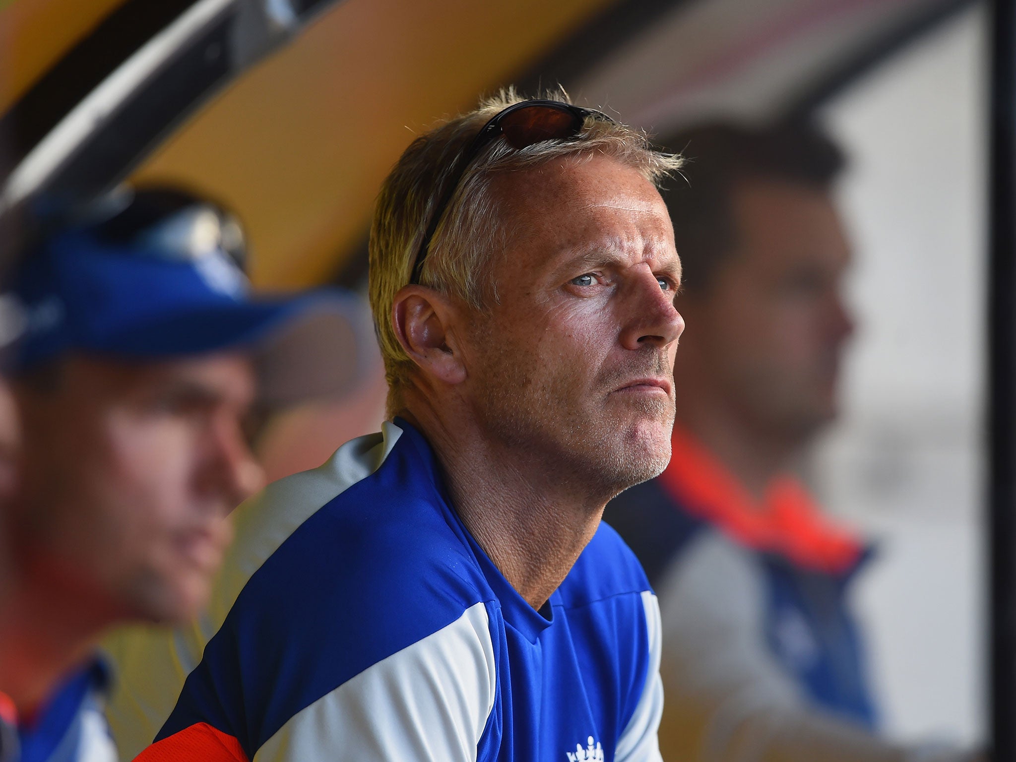 England coach Peter Moores watches his team’s latest hopeless performance in Wellington