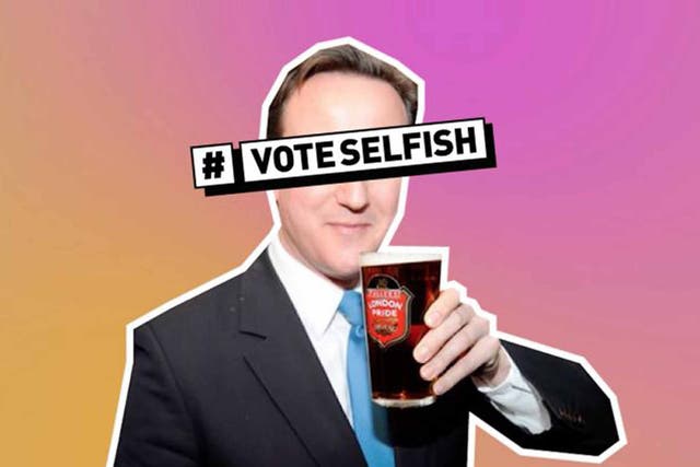 Brand awareness: campaigns like #VOTESELFISH attempt to connect with a young demographic who could determine the general election