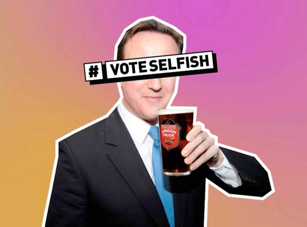 Brand awareness: campaigns like #VOTESELFISH attempt to connect with a young demographic who could determine the general election