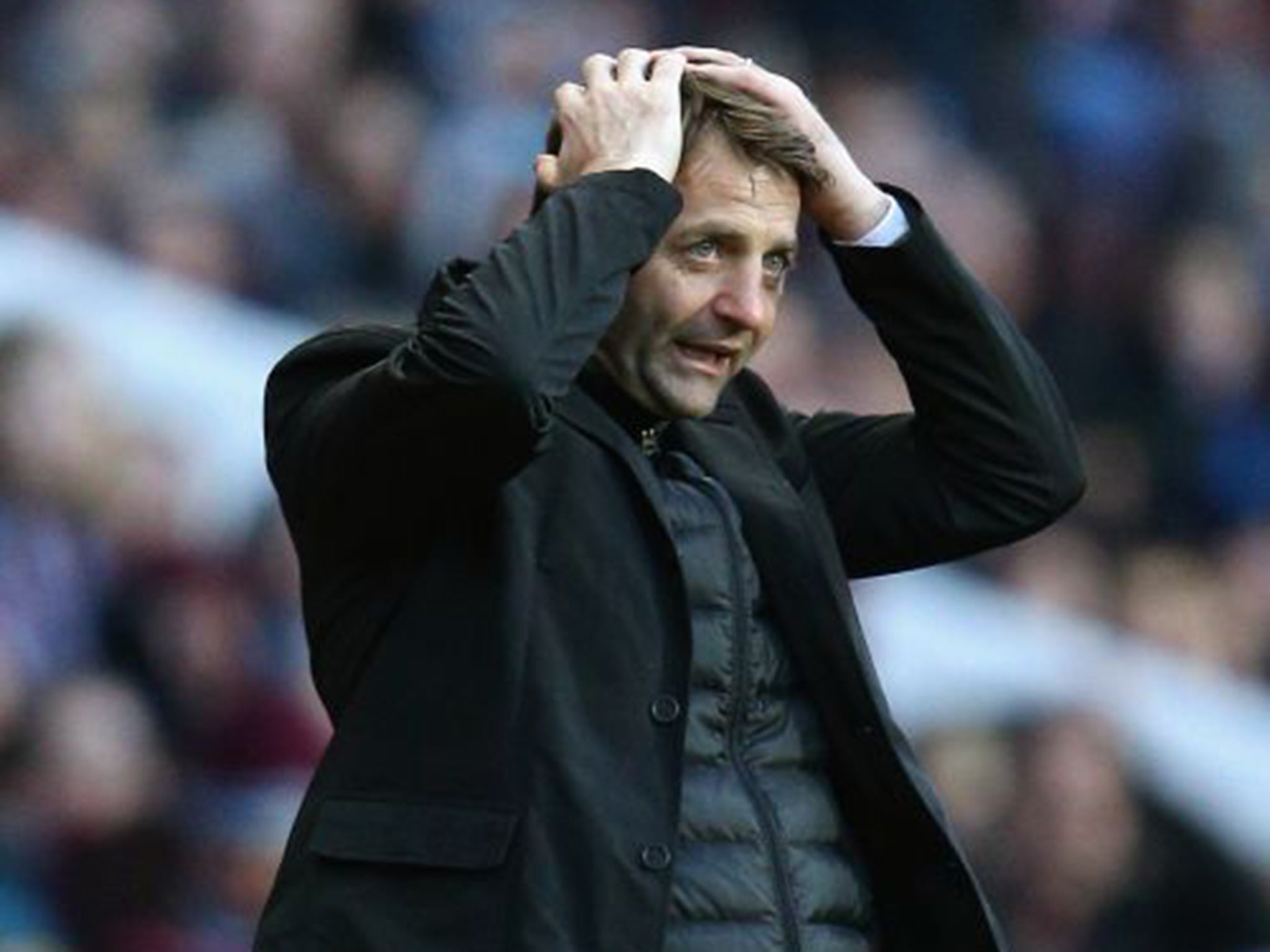 Aston Villa’s Tim Sherwood is desperate for a win to escape the bottom three