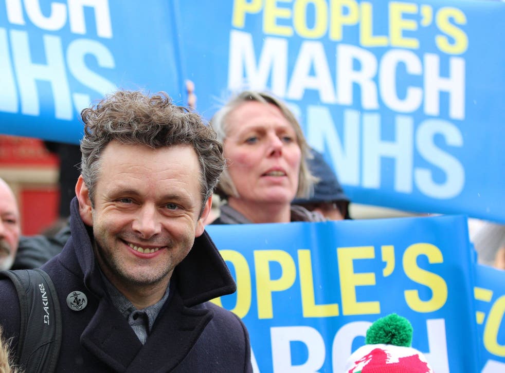 Michael Sheen delivered a powerful speech about the importance of preserving the NHS at Tredegar on St David's Day 