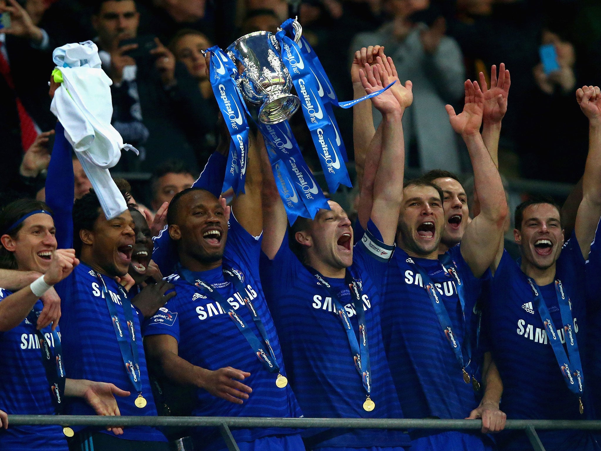 John Terry lifts the Capital One Cup