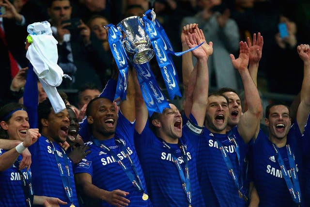 John Terry lifts the Capital One Cup